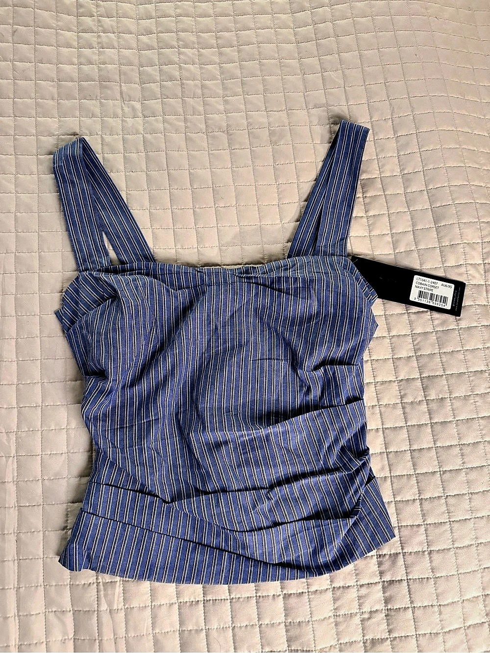 Lioness Cobain Corset Top in Blue & White XS - Picture 2 of 4